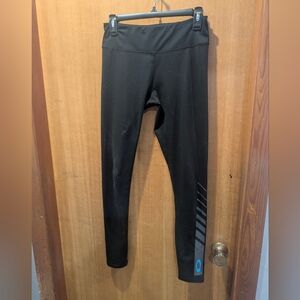 Oakley Black Leggings with Small Red Logo Dot